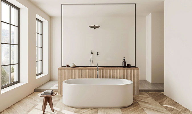 Panneaux muraux en bois Latt pour salle de bains