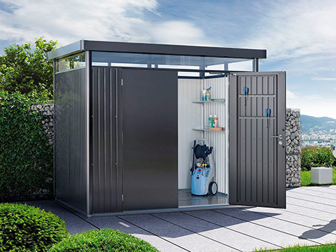 Moderne metalen tuinhuis