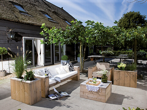 Steigerhout loungeset